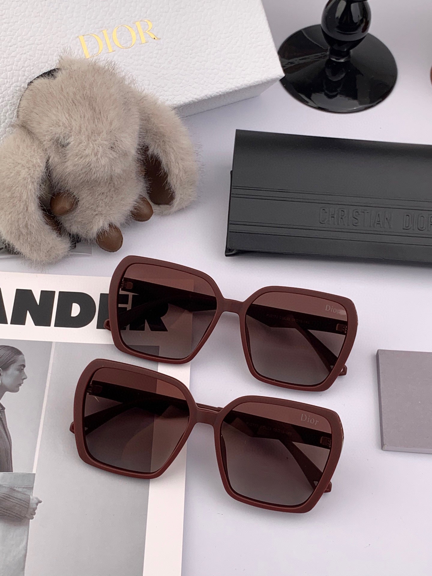 DIOR MONTAIGNE SUNGLASS D7732 IN BROWN ACETATE