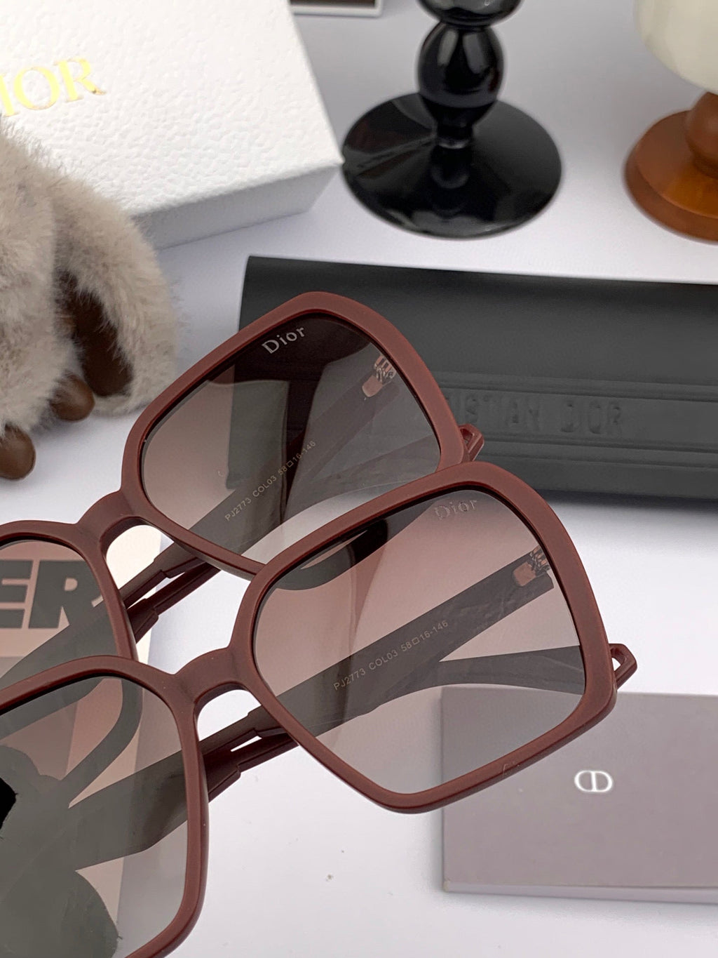 DIOR MONTAIGNE SUNGLASS D7732 IN BROWN ACETATE