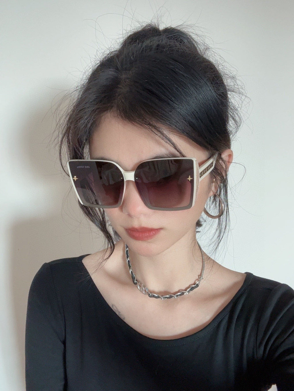 LOUIS VUITTON SQUARE SUNGLASSES L5972 IN BEIGE ACETATE