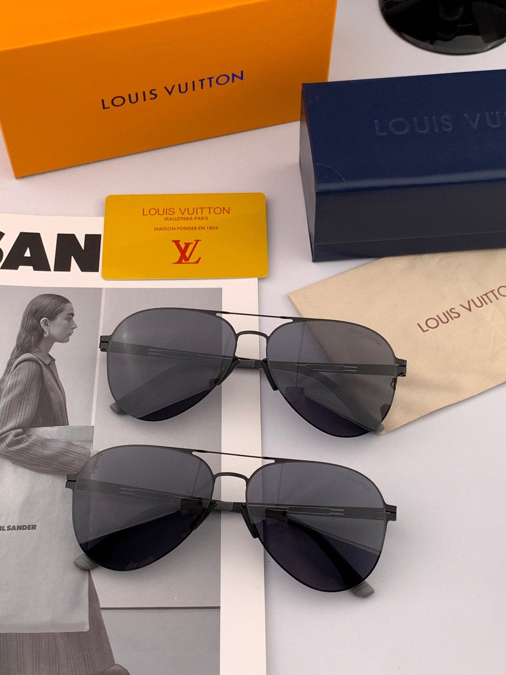LOUIS VUITTON PILOT SUNGLASSES L169 IN METAL