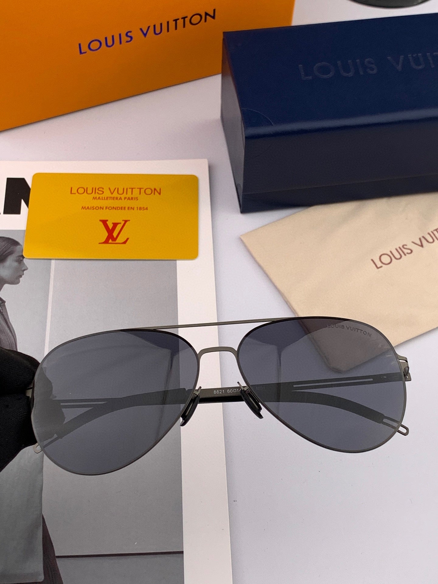 LOUIS VUITTON PILOT SUNGLASSES L1862 IN METAL
