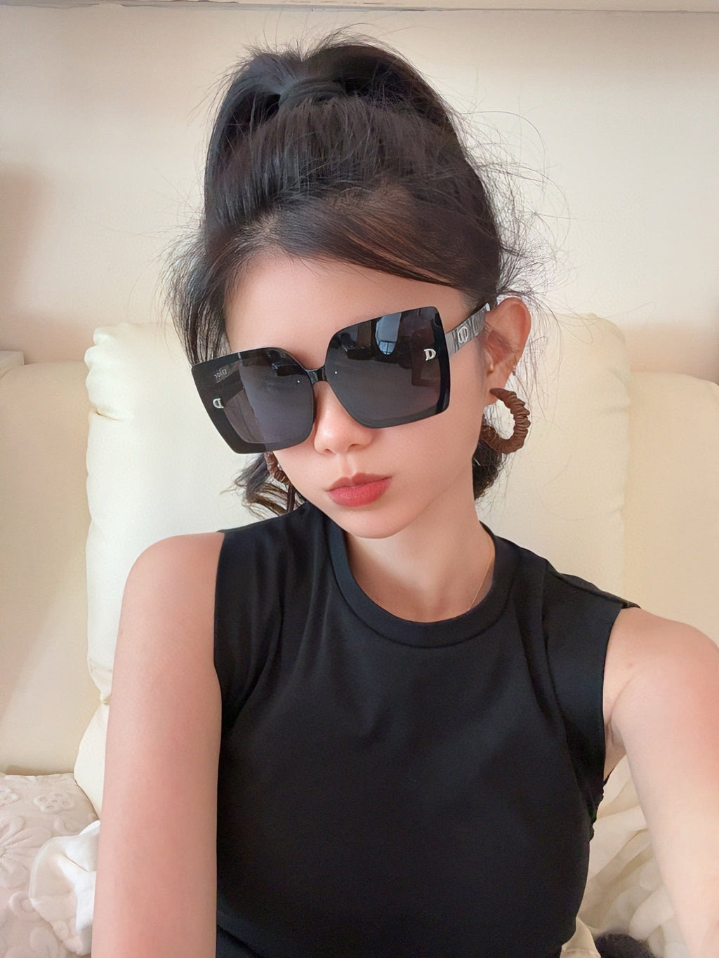 DIOR MONTAIGNE SUNGLASS D2302 IN ACETATE EMBOSSED LOGO
