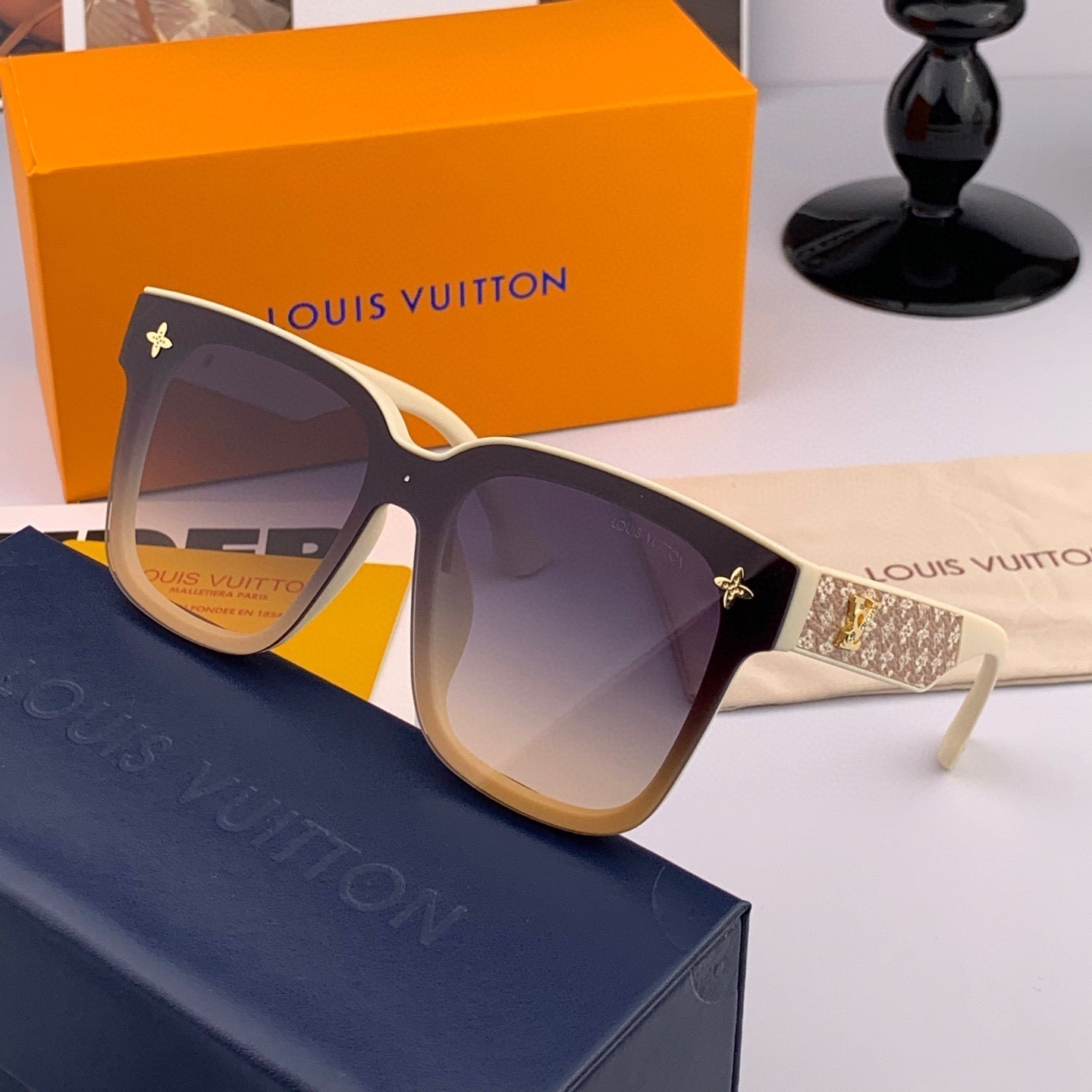 LOUIS VUITTON SQUARE ROUND SUNGLASSES L6303 IN ACETATE
