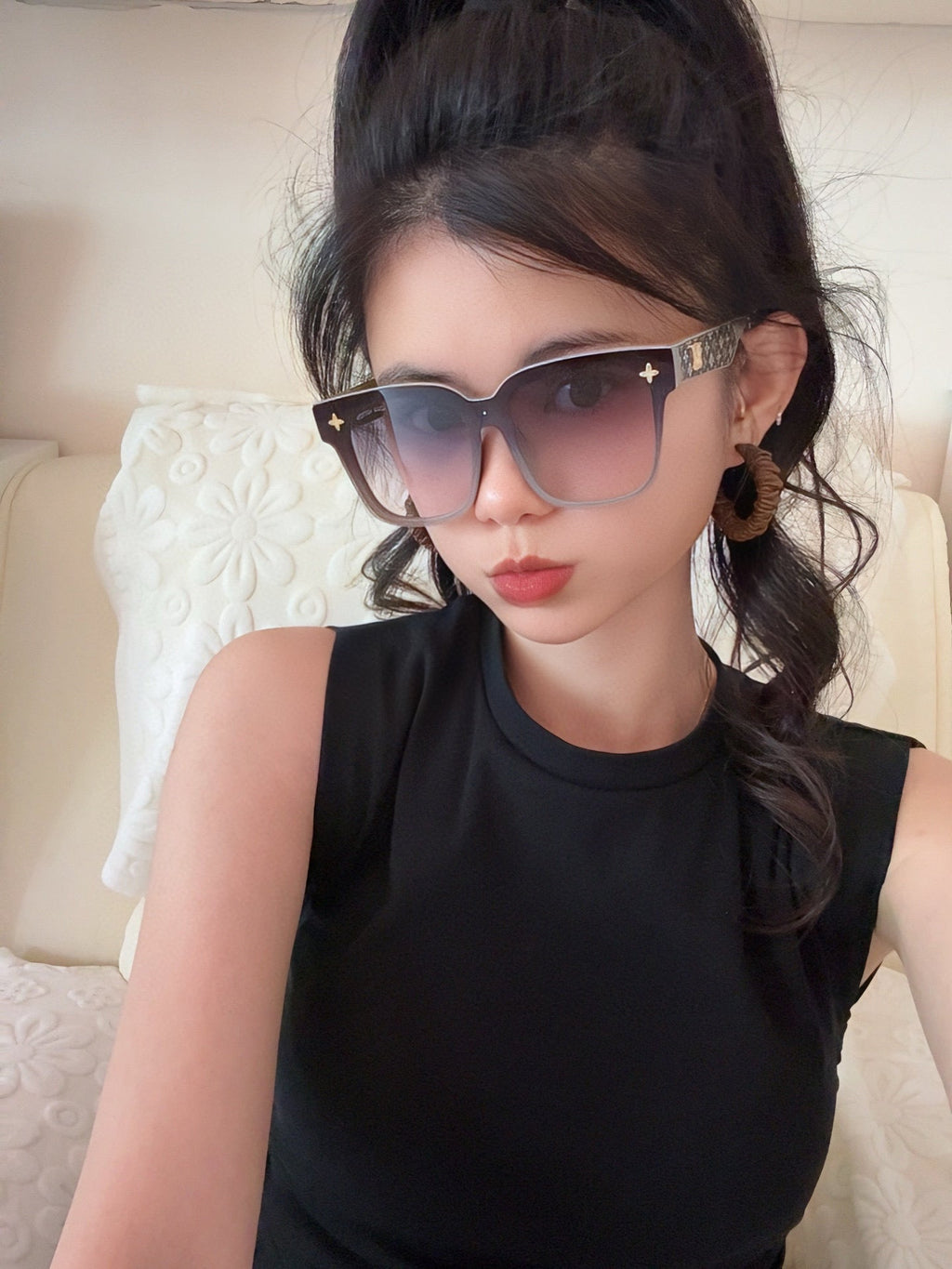 LOUIS VUITTON SQUARE ROUND SUNGLASSES L6303 IN ACETATE