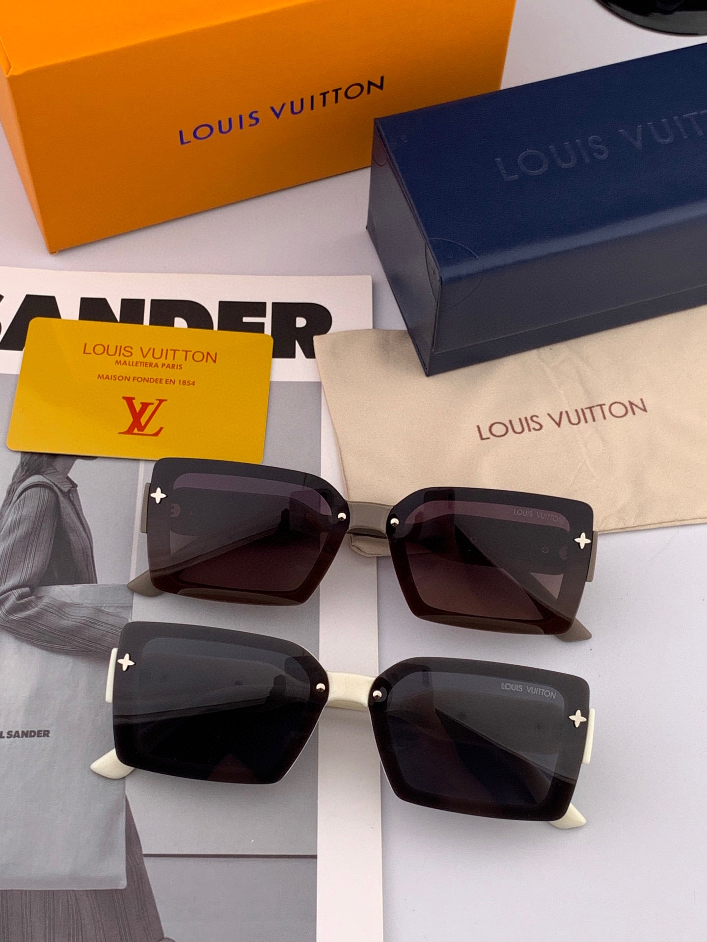 LOUIS VUITTON RECTANGLE SUNGLASSES L6771 IN ACETATE