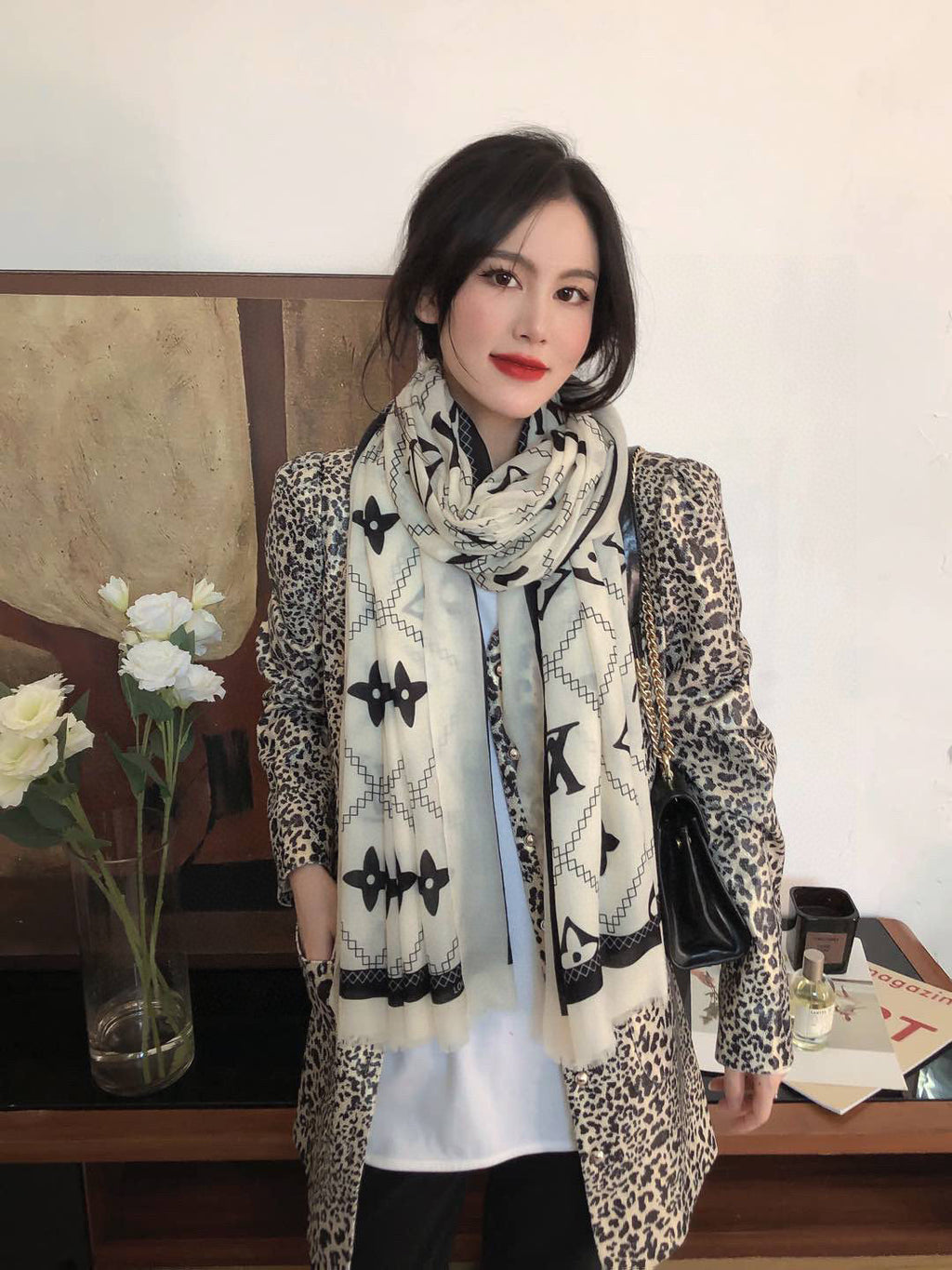 LOUIS VUITTON LV SCARF 200 CM IN CASHMERE 738535