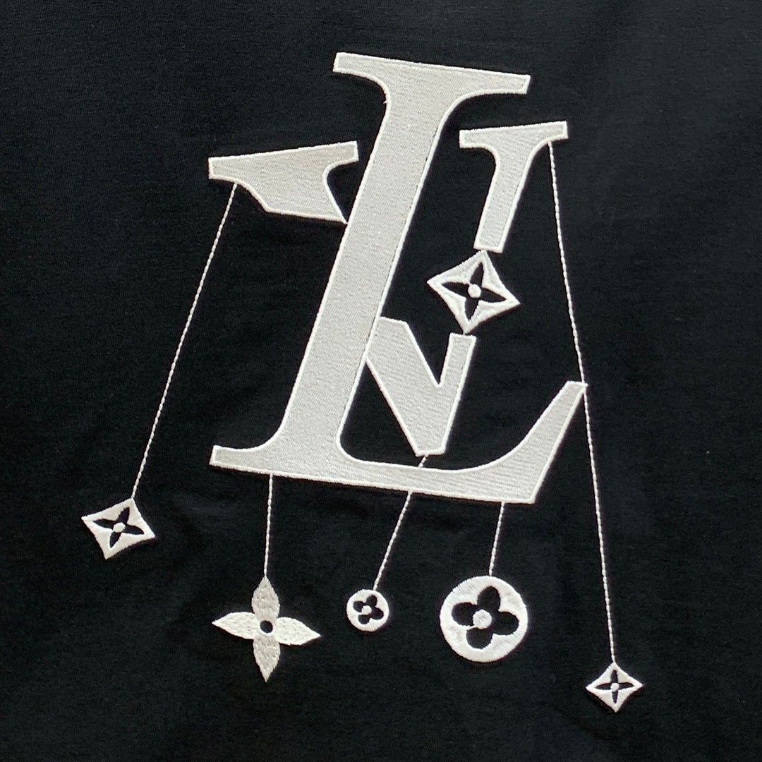 LOUIS VUITTON LV T-SHIRT IN BLACK COTTON STYLIZED LOGO 238873