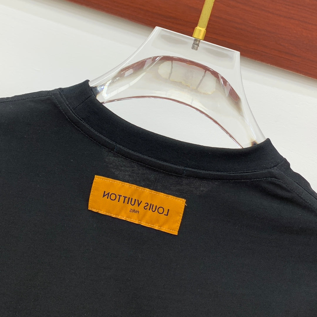 LOUIS VUITTON LV T-SHIRT IN BLACK COTTON STYLIZED LOGO 238873