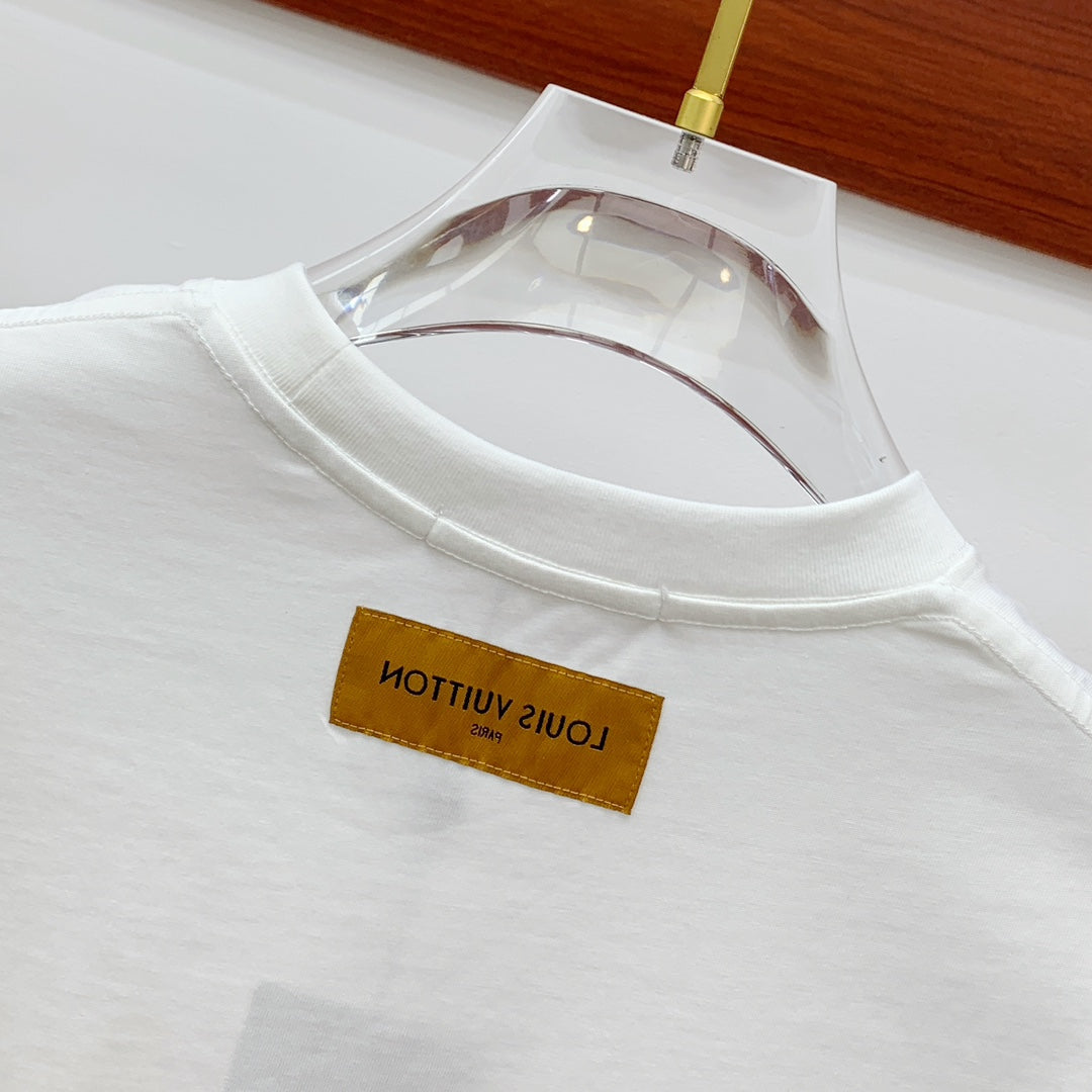 LOUIS VUITTON LV T-SHIRT STYLIZED LOGO IN WHITE COTTON 238874