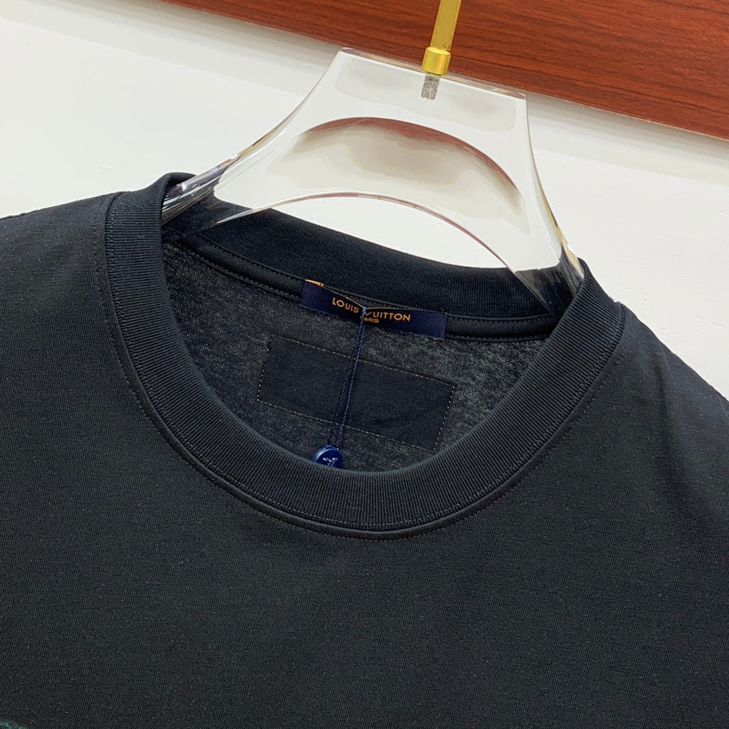 LOUIS VUITTON LV T-SHIRT STYLIZED LOGO IN BLACK COTTON 238875