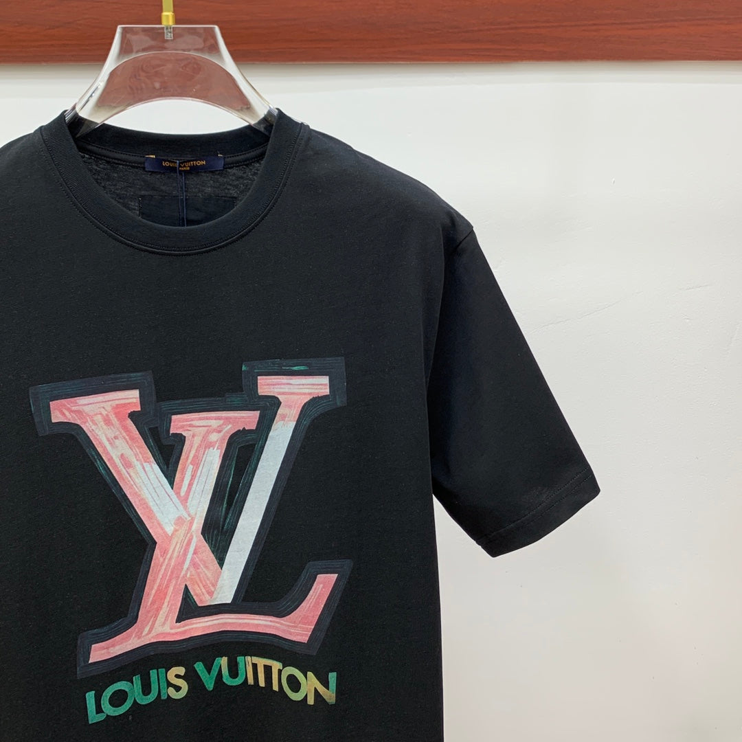 LOUIS VUITTON LV T-SHIRT IN BLACK PURE COTTON 238887