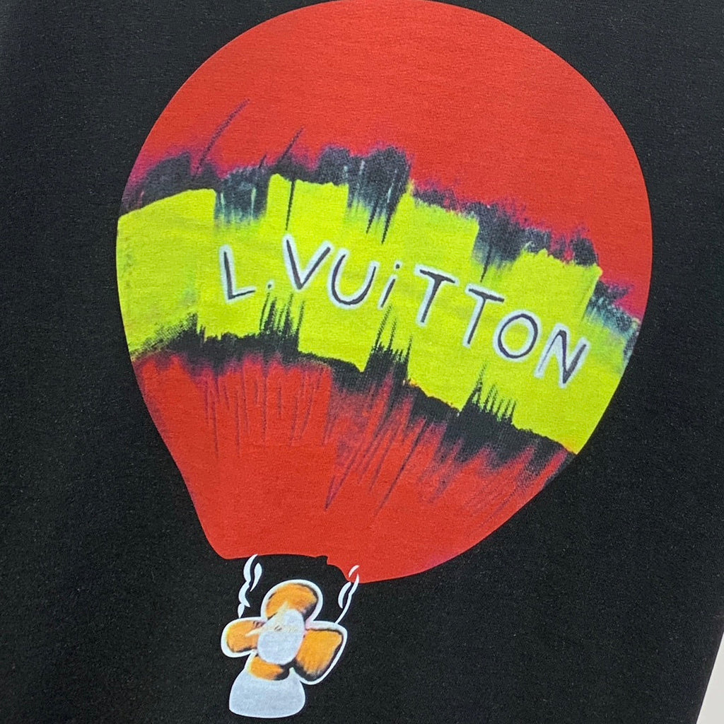 LOUIS VUITTON LV BLACK PURE COTTON FABRIC T-SHIRT 238885