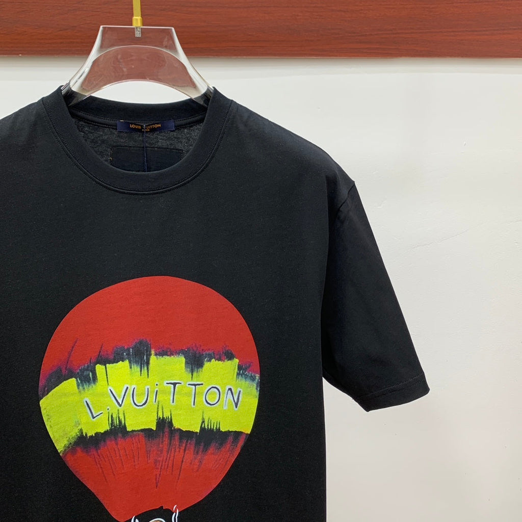 LOUIS VUITTON LV BLACK PURE COTTON FABRIC T-SHIRT 238885