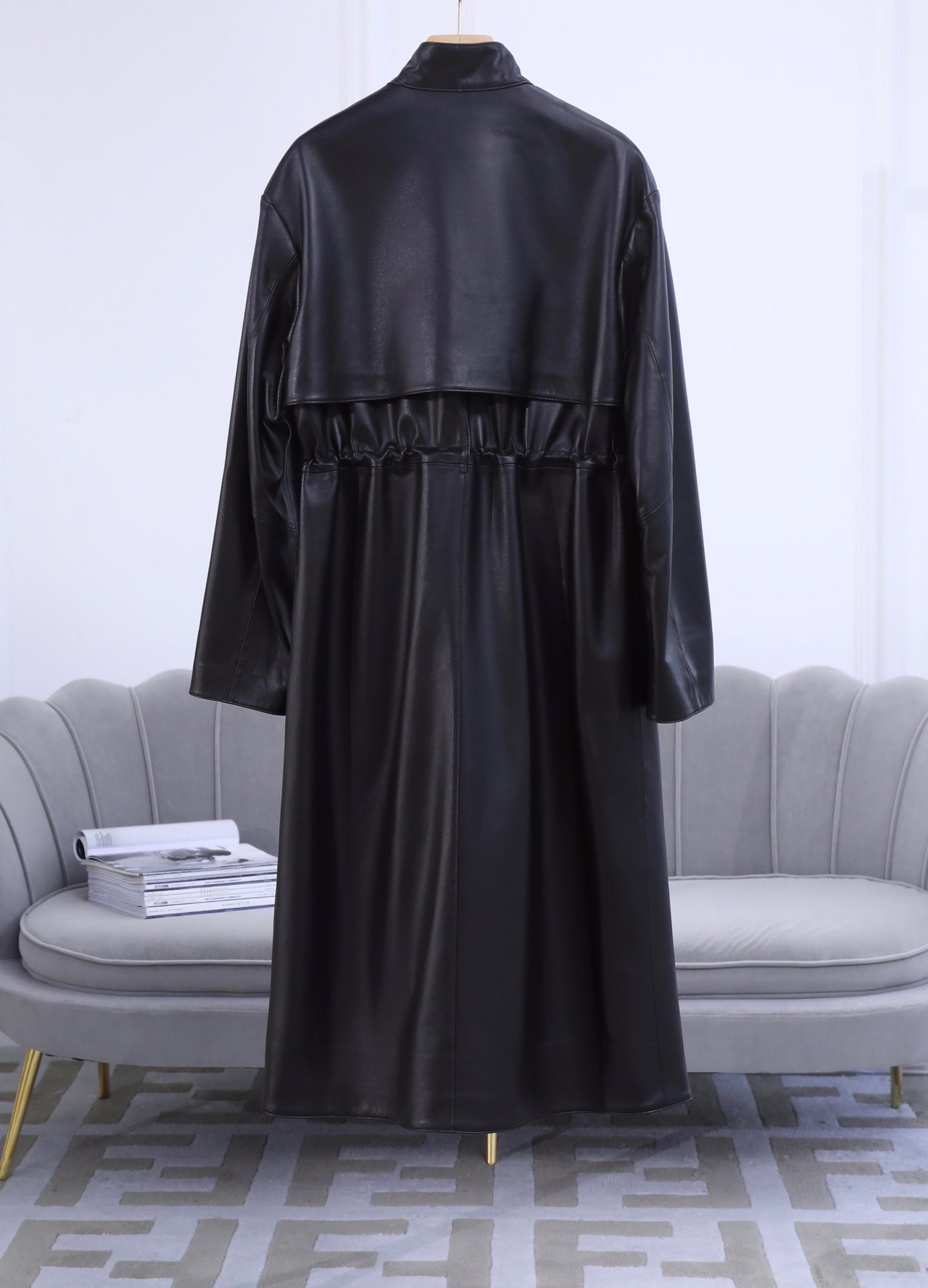 HERMES 25S LONG LEATHER COAT 359