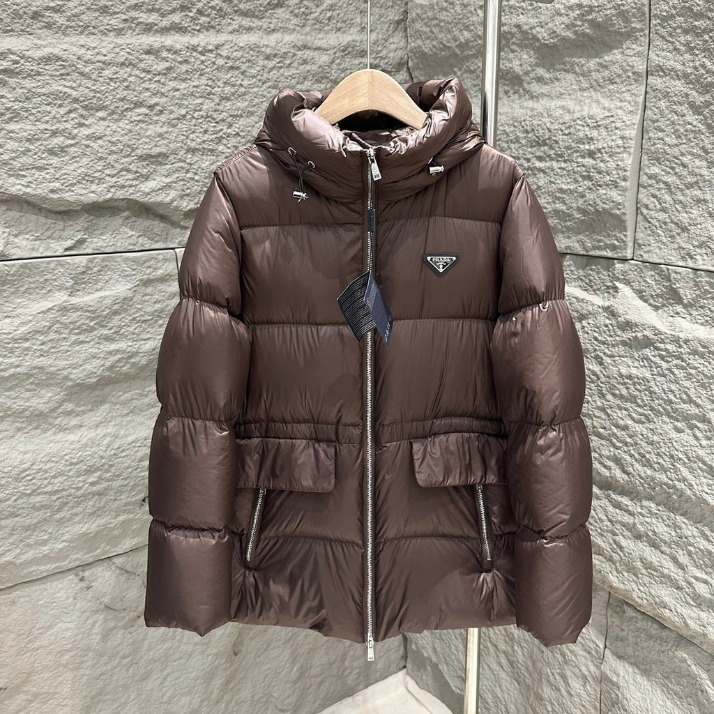 PRADA 25S MEDIUM-LENGTH GOOSE DOWN COAT 224