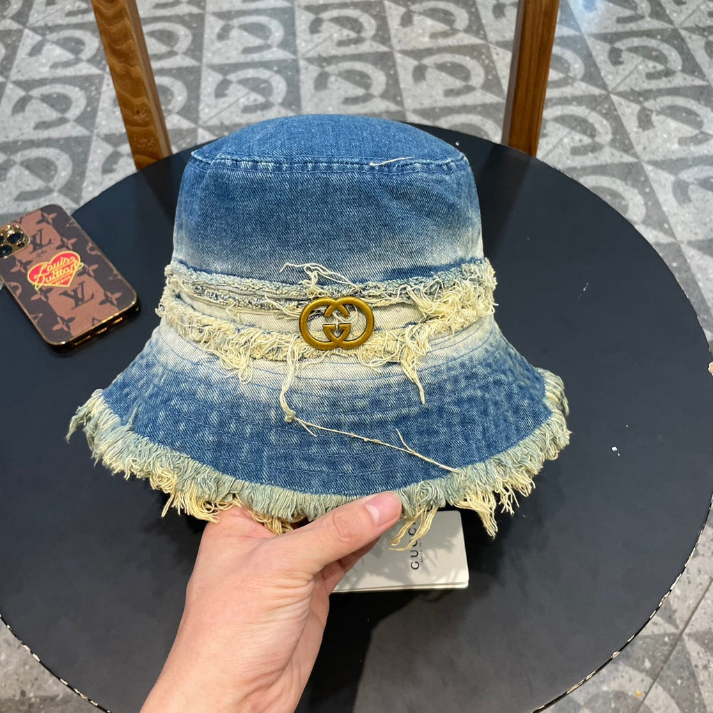GUCCI BUCKET HAT IN CLASSIC BLUE DENIM 226590