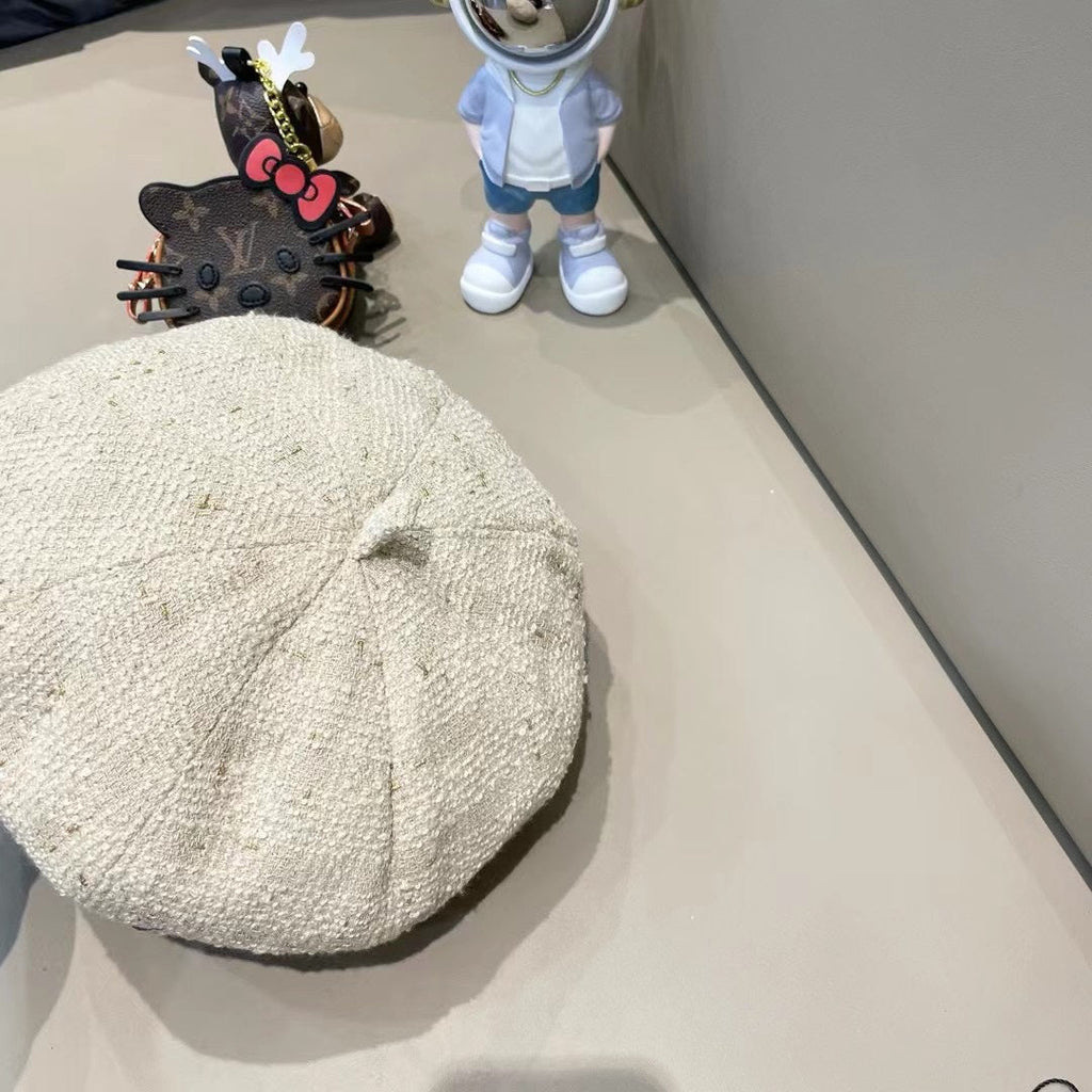 GUCCI BERRET HAT IN WHITE CREAM TWEED 394274