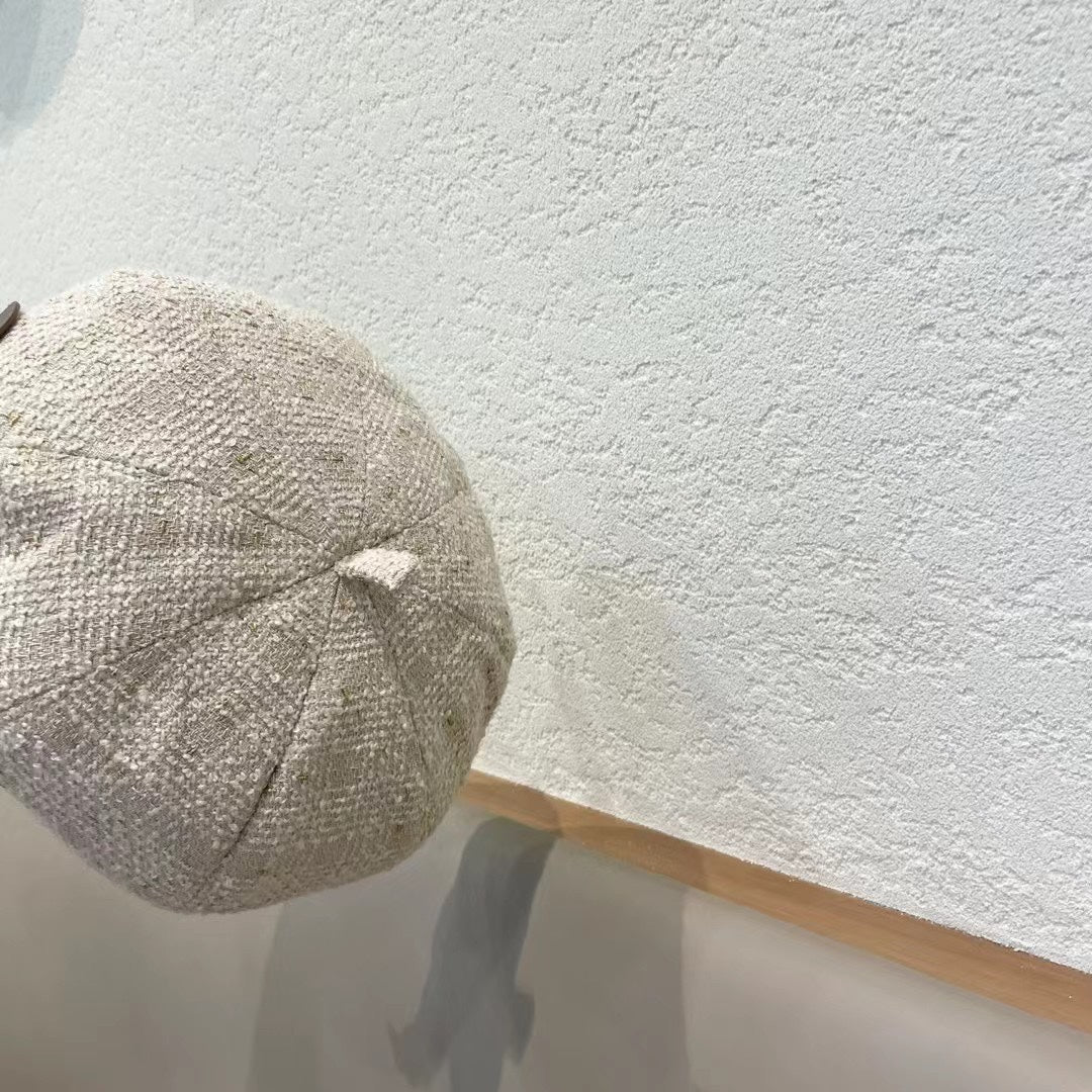 GUCCI BERRET HAT IN WHITE CREAM TWEED 394274