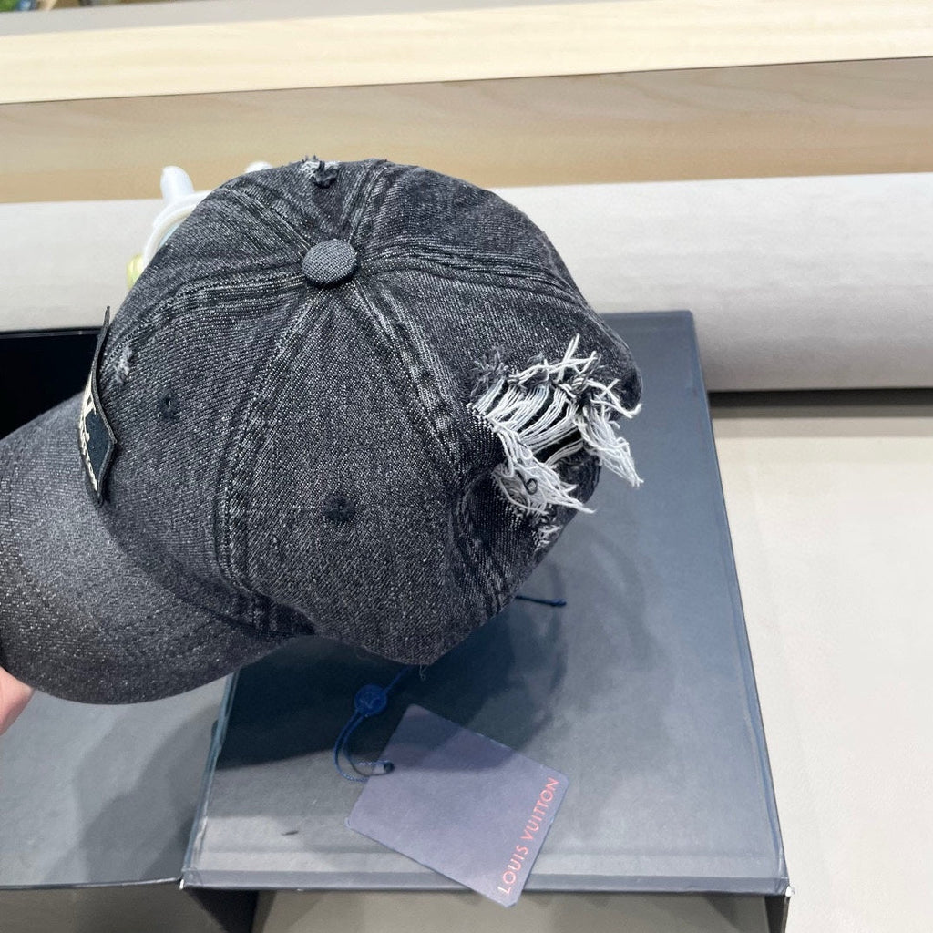 LOUIS VUITTON BASEBALL CAP IN DARK GRAY DENIM 406958