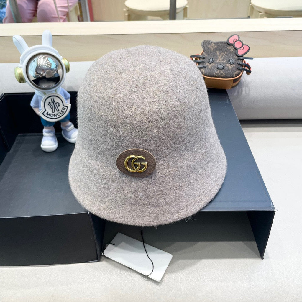 GUCCI KHAKI BROWN BUCKET HAT 411348