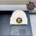 LOUIS VUITTON KNITTED BEANIE HAT IN BEIGE WOOL AND RABBIT FUR 417758