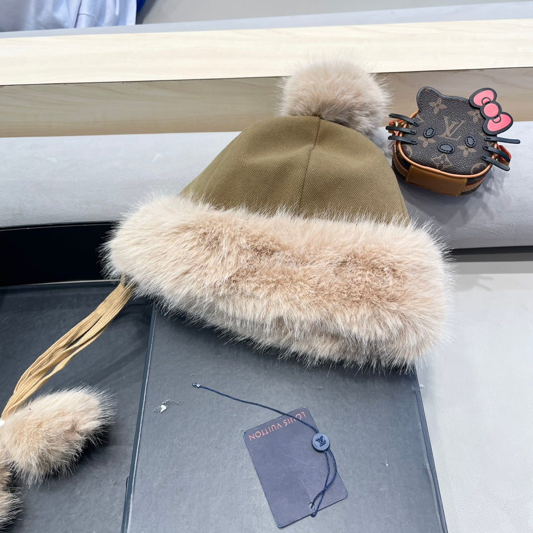 LOUIS VUITTON BEANIE HAT IN BROWN WOOL AND COTTON 419745