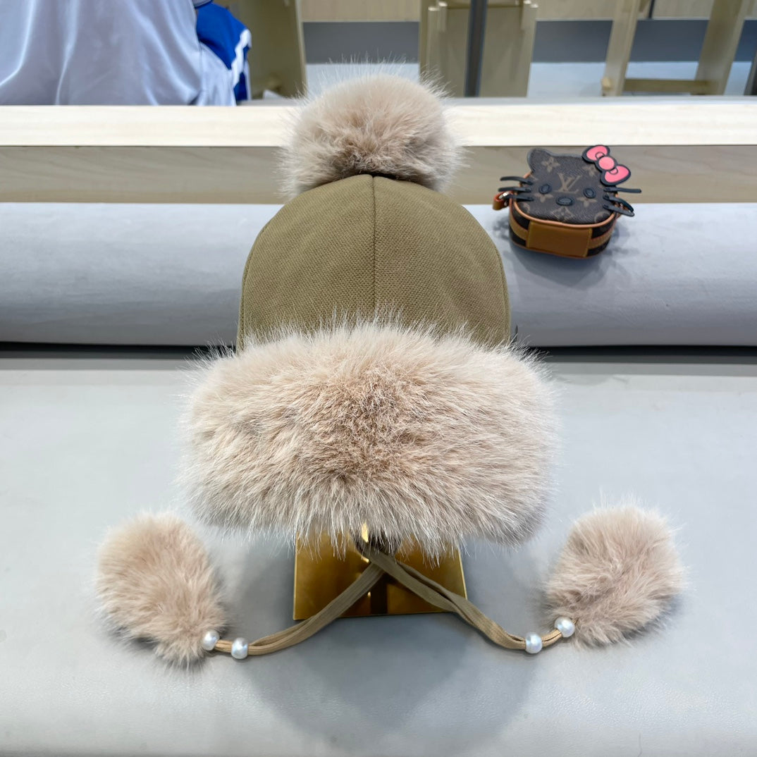 LOUIS VUITTON BEANIE HAT IN BROWN WOOL AND COTTON 419745