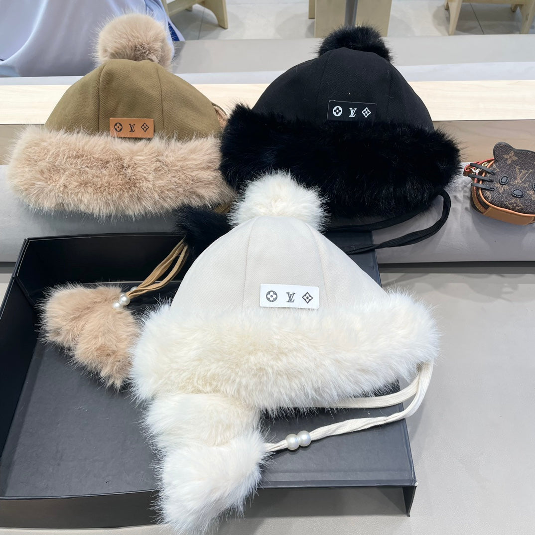 LOUIS VUITTON BEANIE HAT IN BROWN WOOL AND COTTON 419745