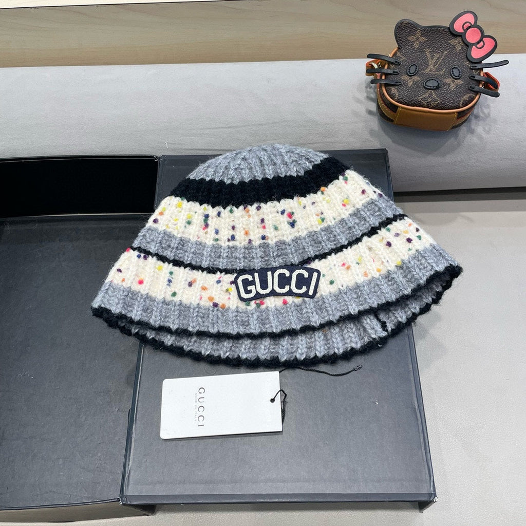 GUCCI STRIPED KNITTED BUCKET HAT COLORFUL 428103