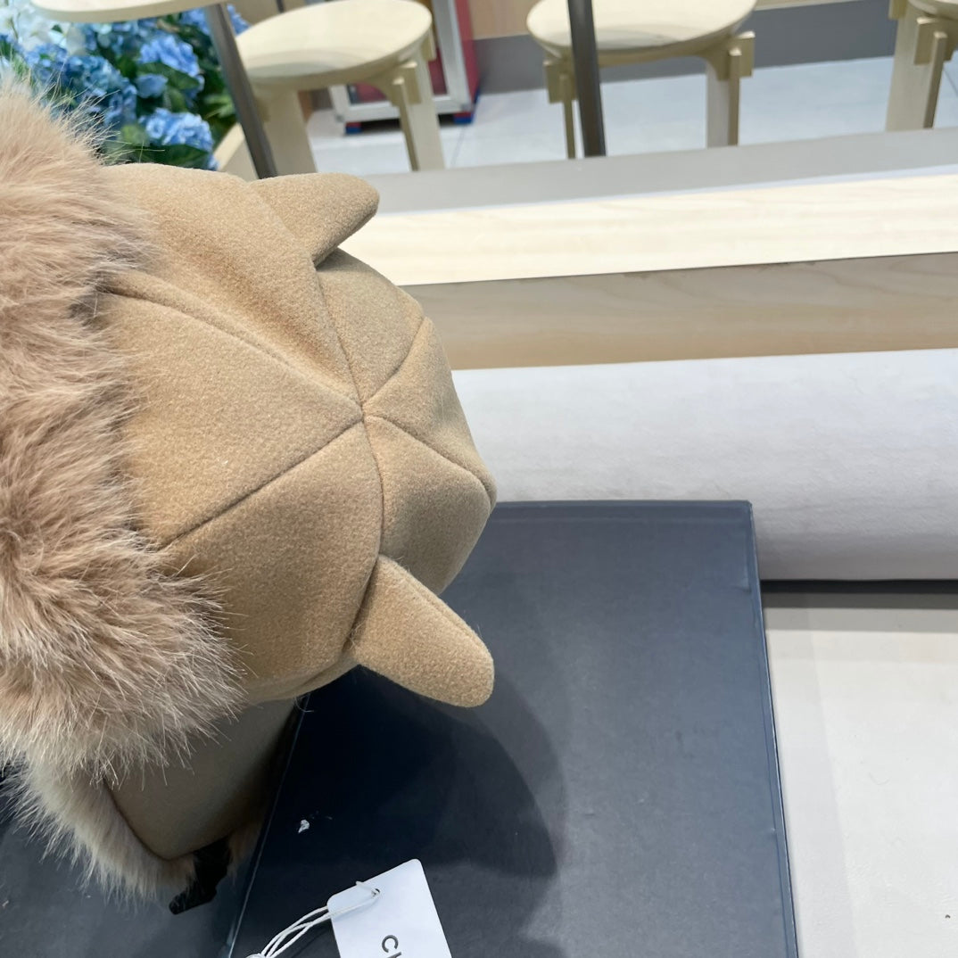 CHANEL TRAPPER HAT IN DESERT BROWN SUEDE AND LAMB FUR 429974