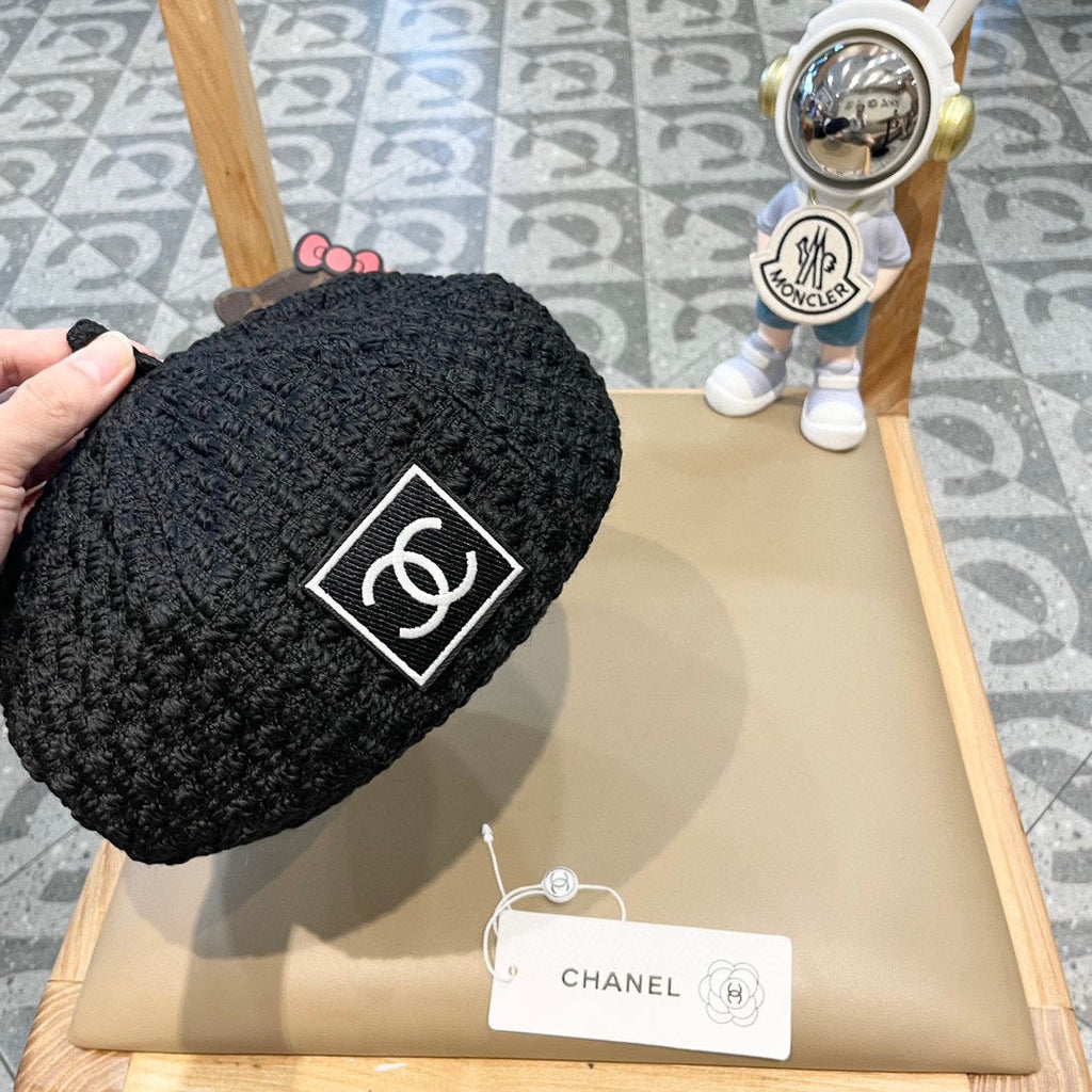 CHANEL BERET HAT BLACK 431752