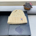 LOUIS VUITTON KNITTED BEANIE HAT IN CREAM BEIGE WOOL 431618