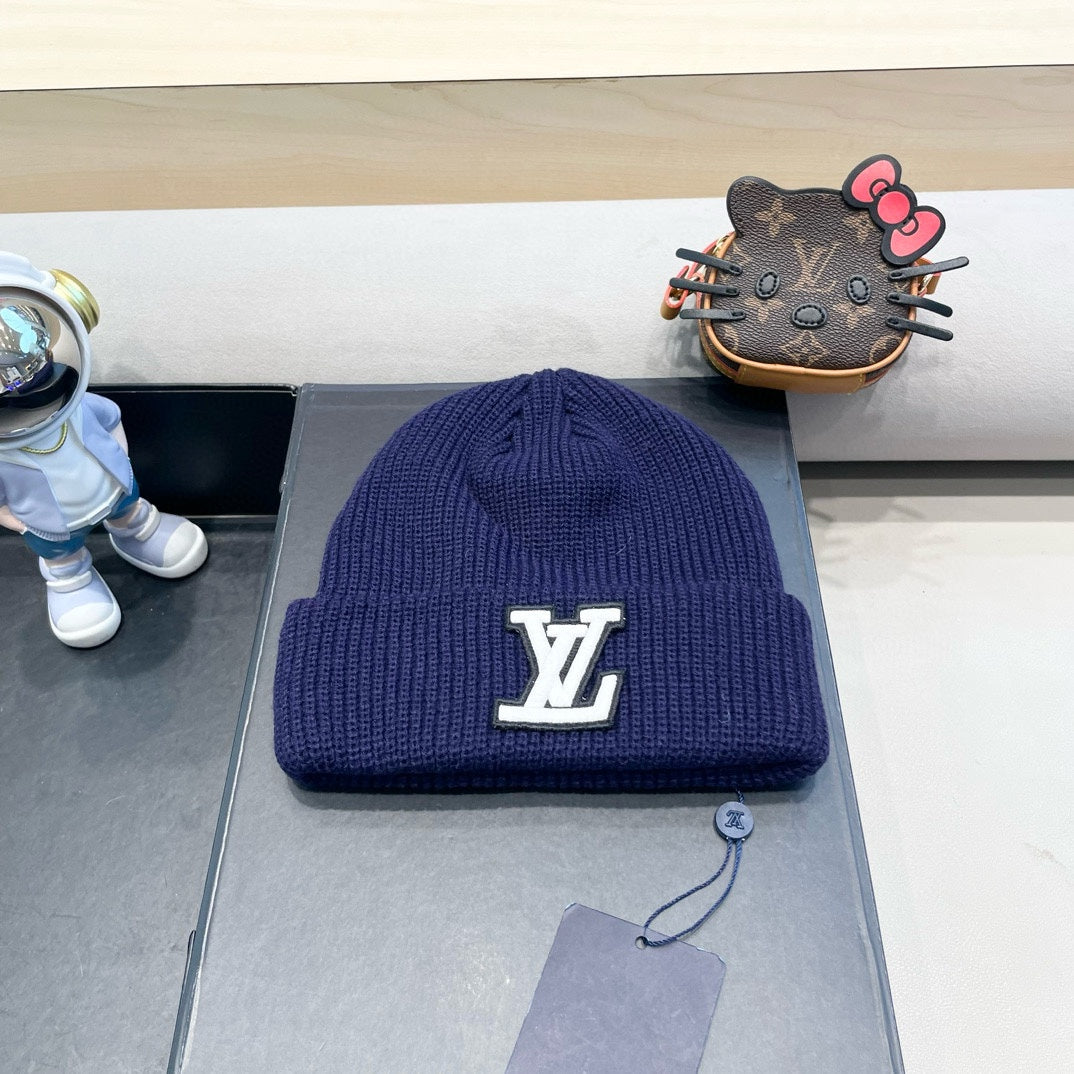 LOUIS VUITTON BEANIE HAT IN NAVY BLUE  WOOL 435030