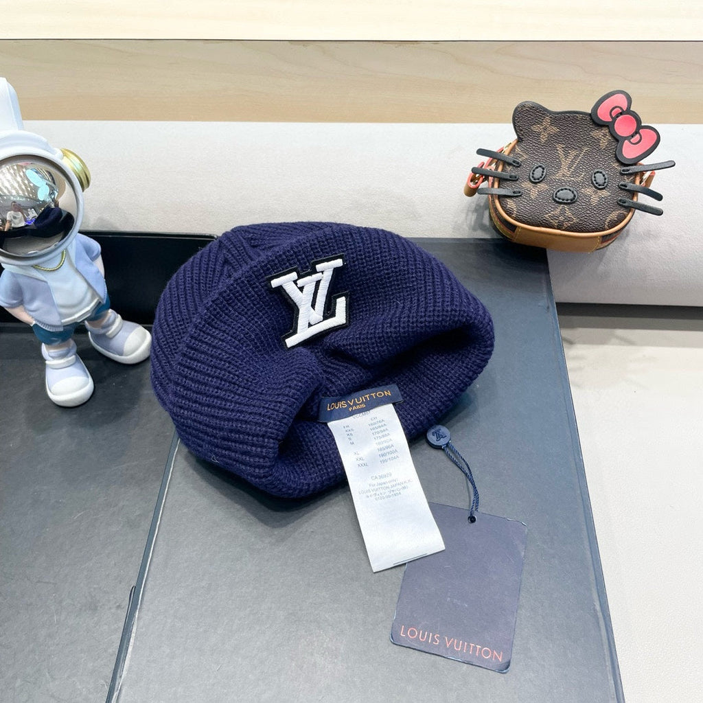 LOUIS VUITTON BEANIE HAT IN NAVY BLUE  WOOL 435030