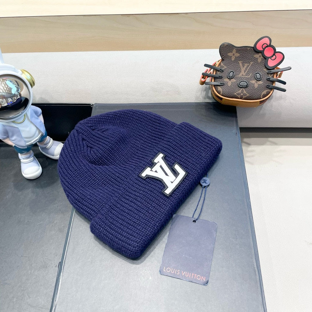 LOUIS VUITTON BEANIE HAT IN NAVY BLUE  WOOL 435030