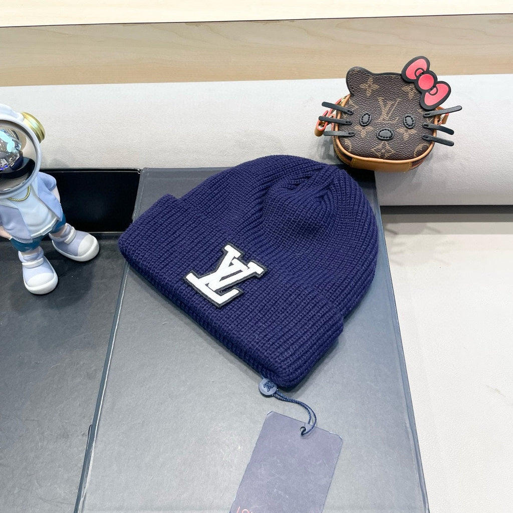 LOUIS VUITTON BEANIE HAT IN NAVY BLUE  WOOL 435030