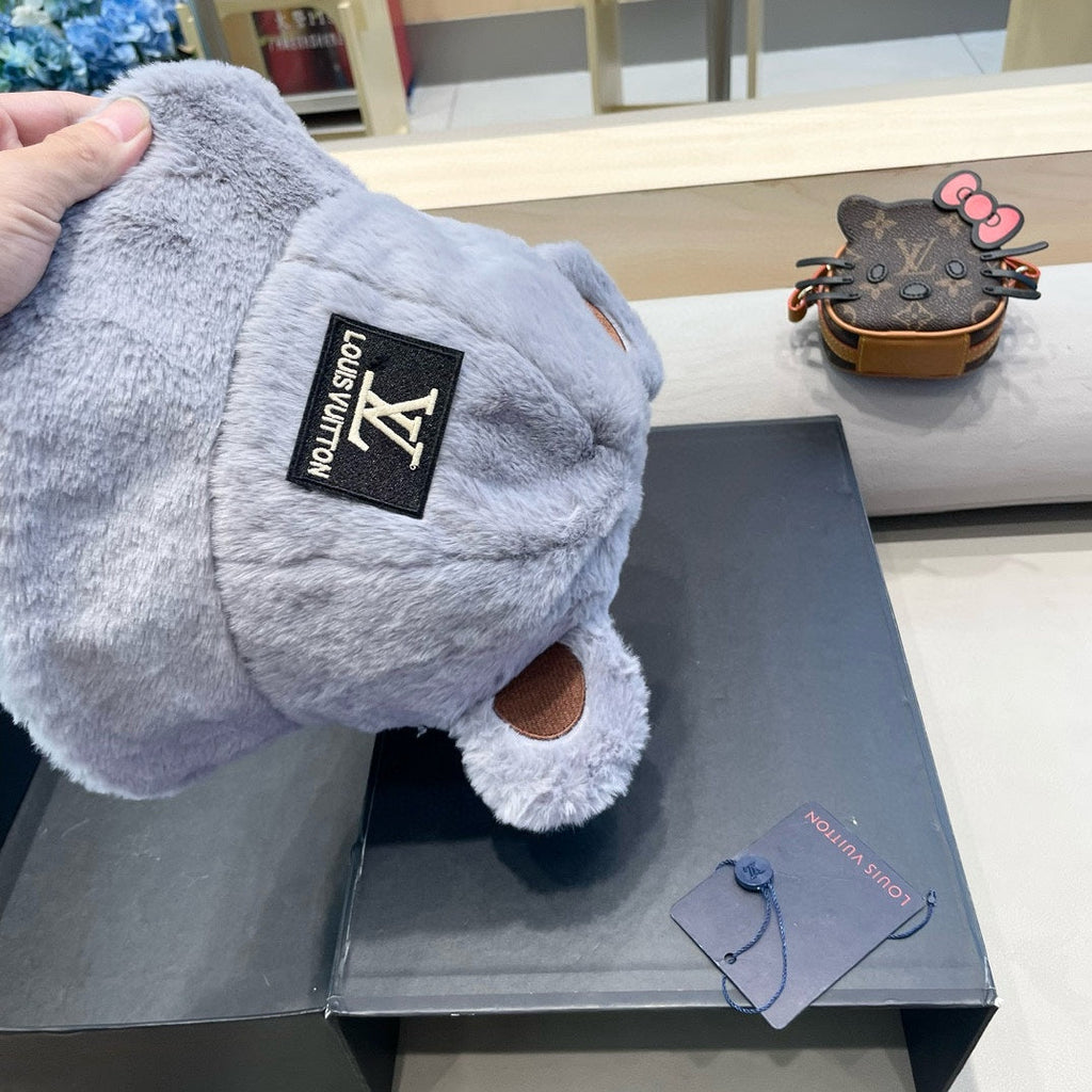LOUIS VUITTON BUCKET HAT IN BEAU BLUE  WOOL AND LAMB FUR 434941