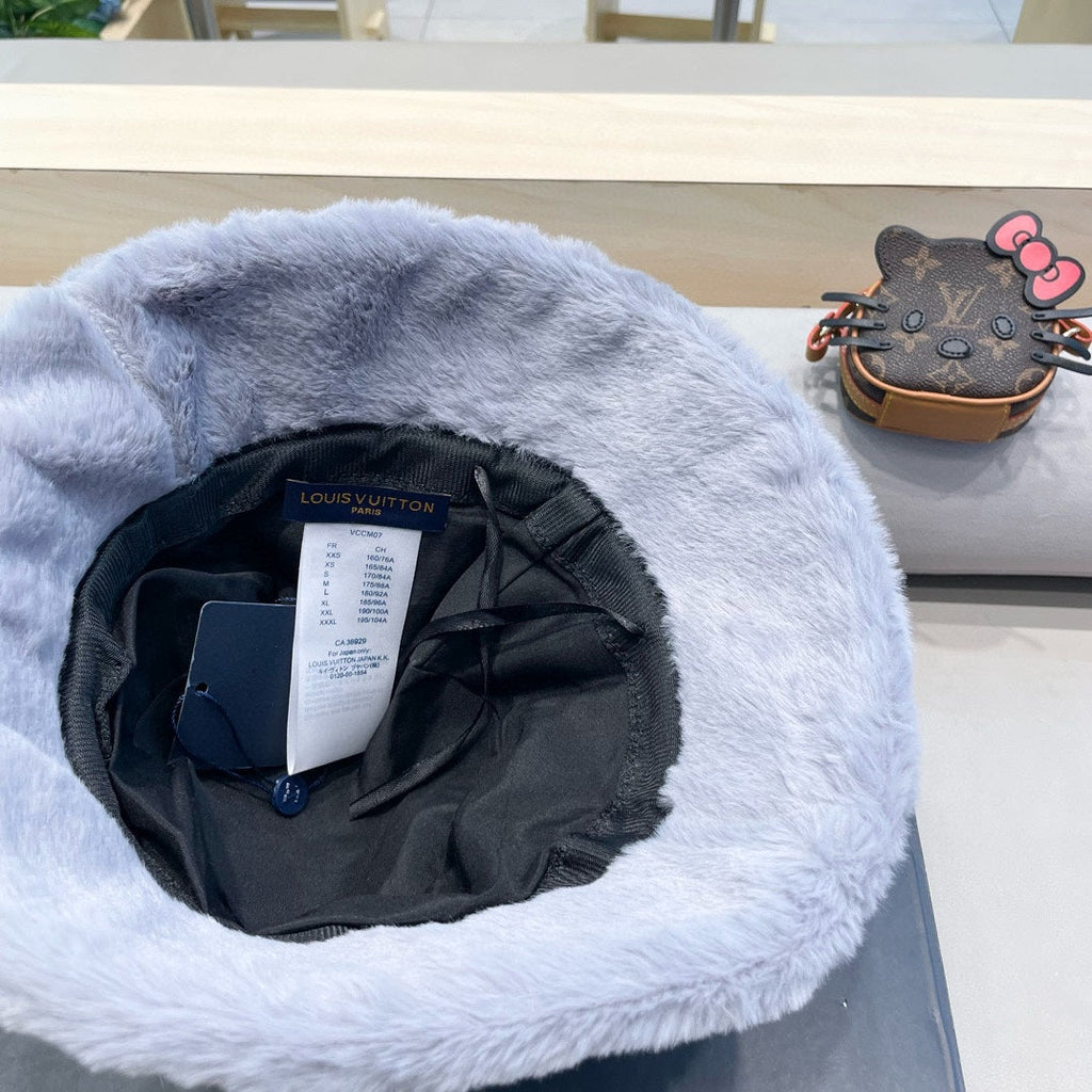 LOUIS VUITTON BUCKET HAT IN BEAU BLUE  WOOL AND LAMB FUR 434941