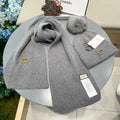 GUCCI SET SCARF AND HAT IN DOVE GRAY CASHMERE 436241
