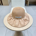 CHANEL WIDE BRIM HAT IN BROWN STRAW 673032