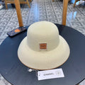 CHANEL STRAW CLOCHE HAT IVORY 672757