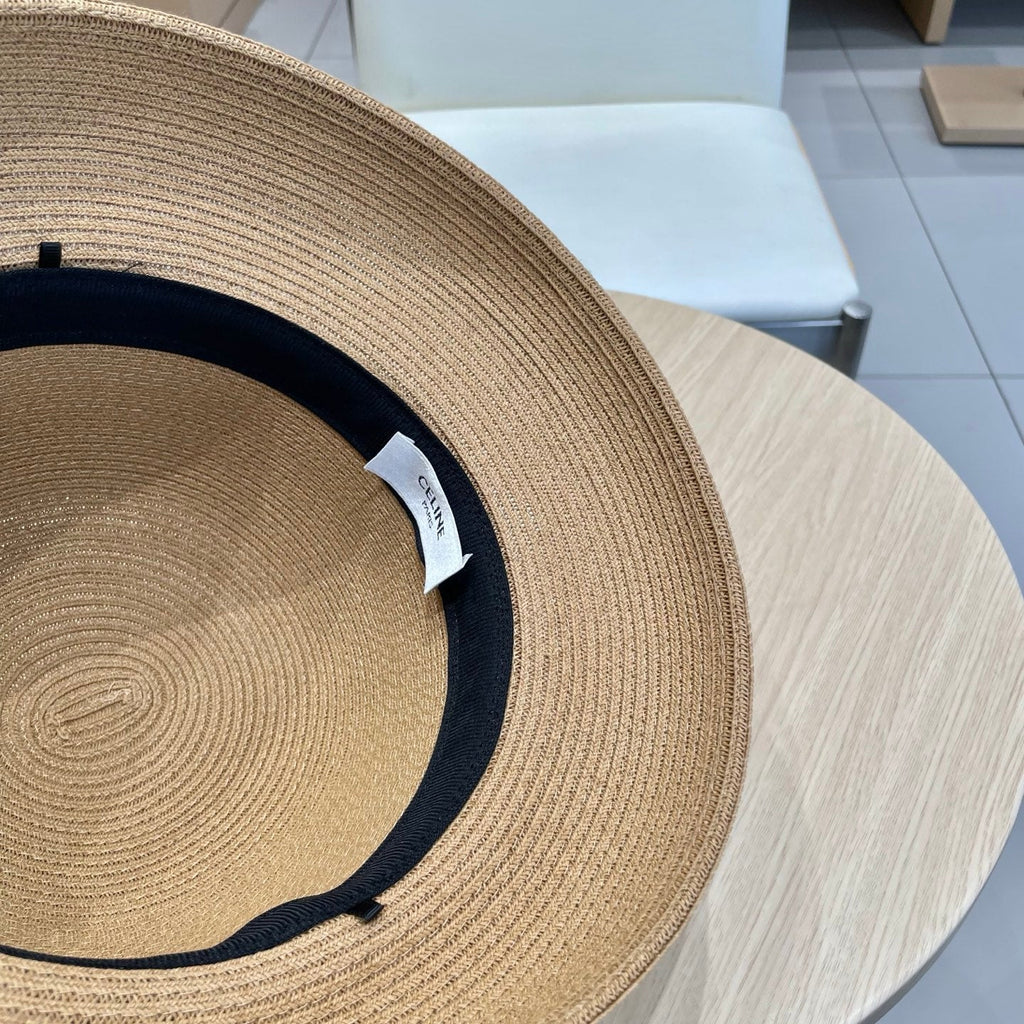CELINE BUKET HAT MODEL 650562 IN LIGHT BROWN SPRAY FABRIC
