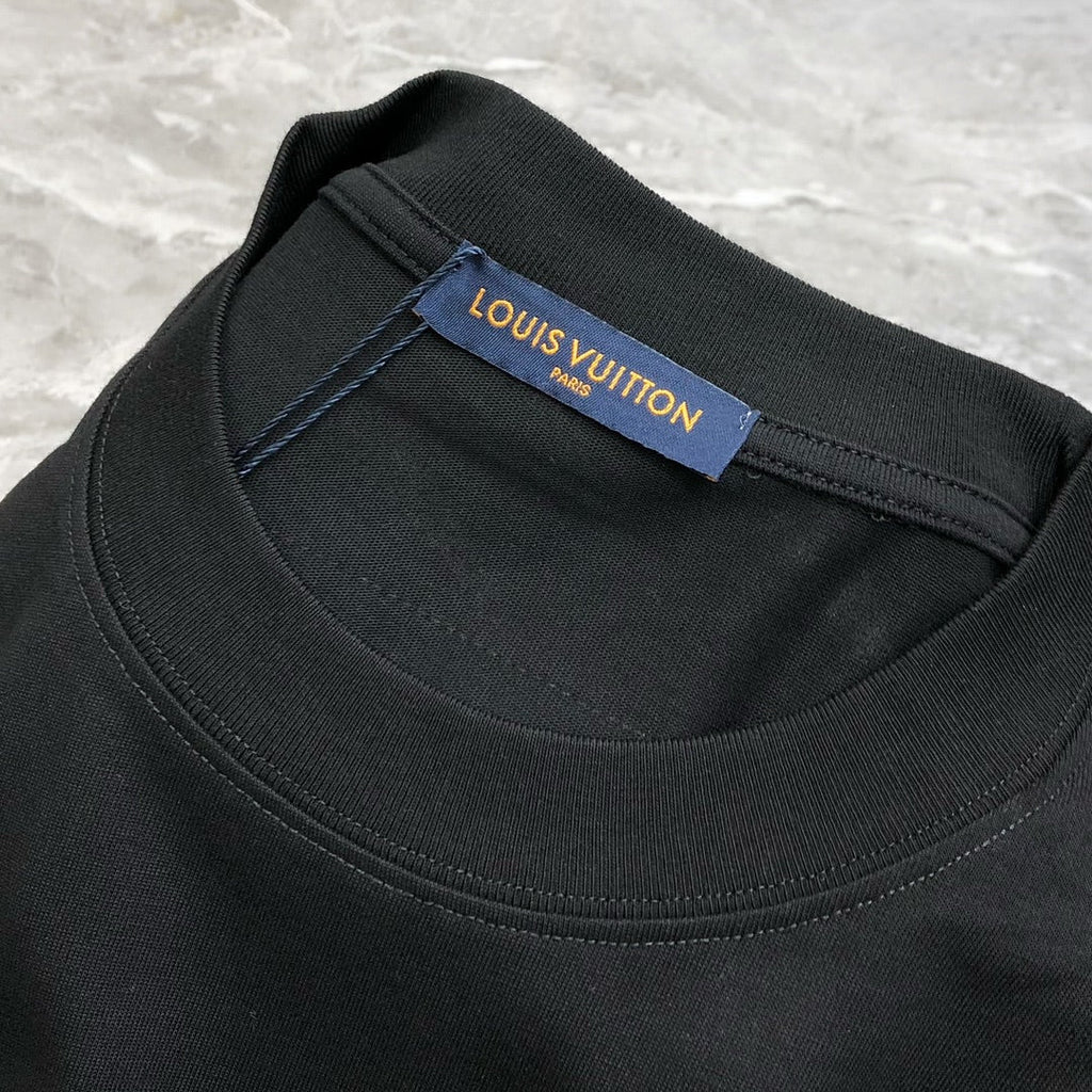 LOUIS VUITTON LV BLACK COTTON T-SHIRT 239467