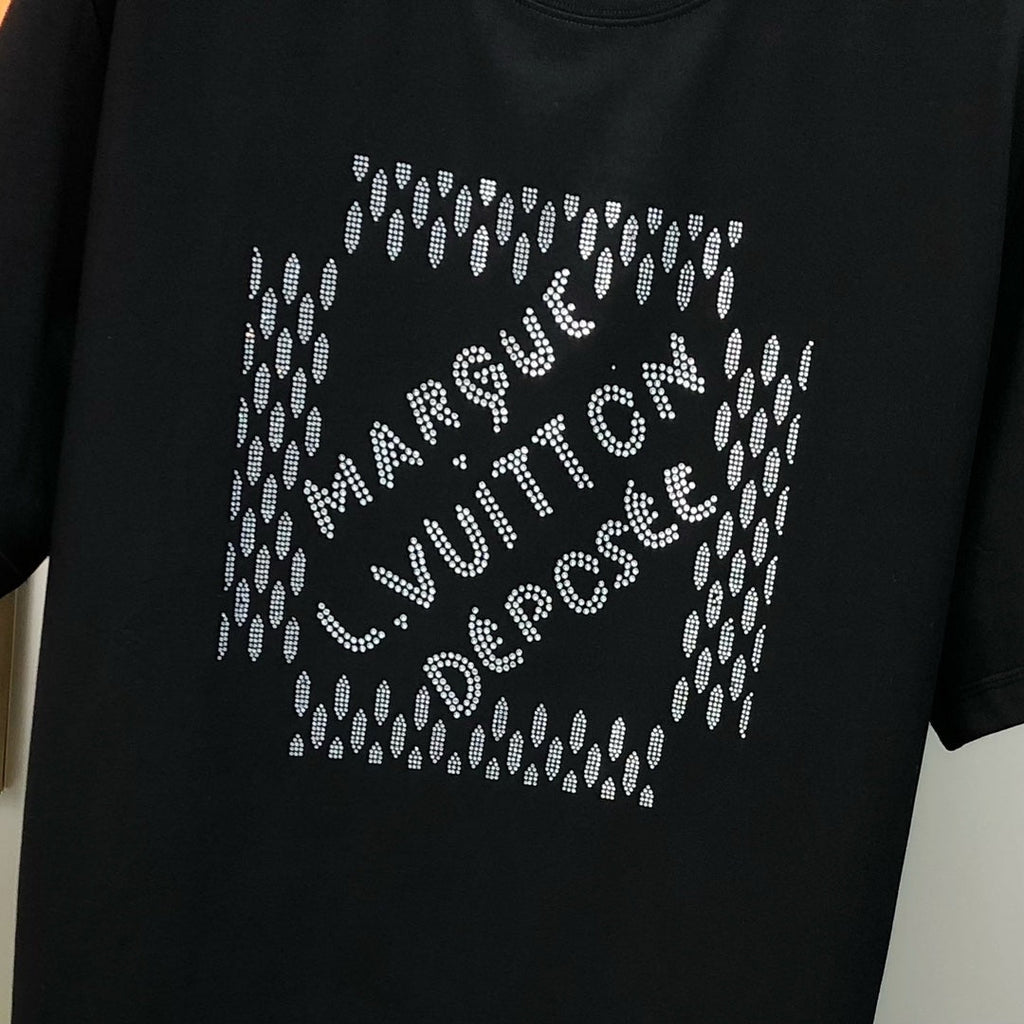 LOUIS VUITTON LV BLACK COTTON T-SHIRT 239467