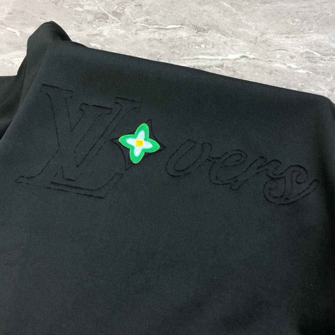 LOUIS VUITTON LV BLACK COTTON T-SHIRT 239466