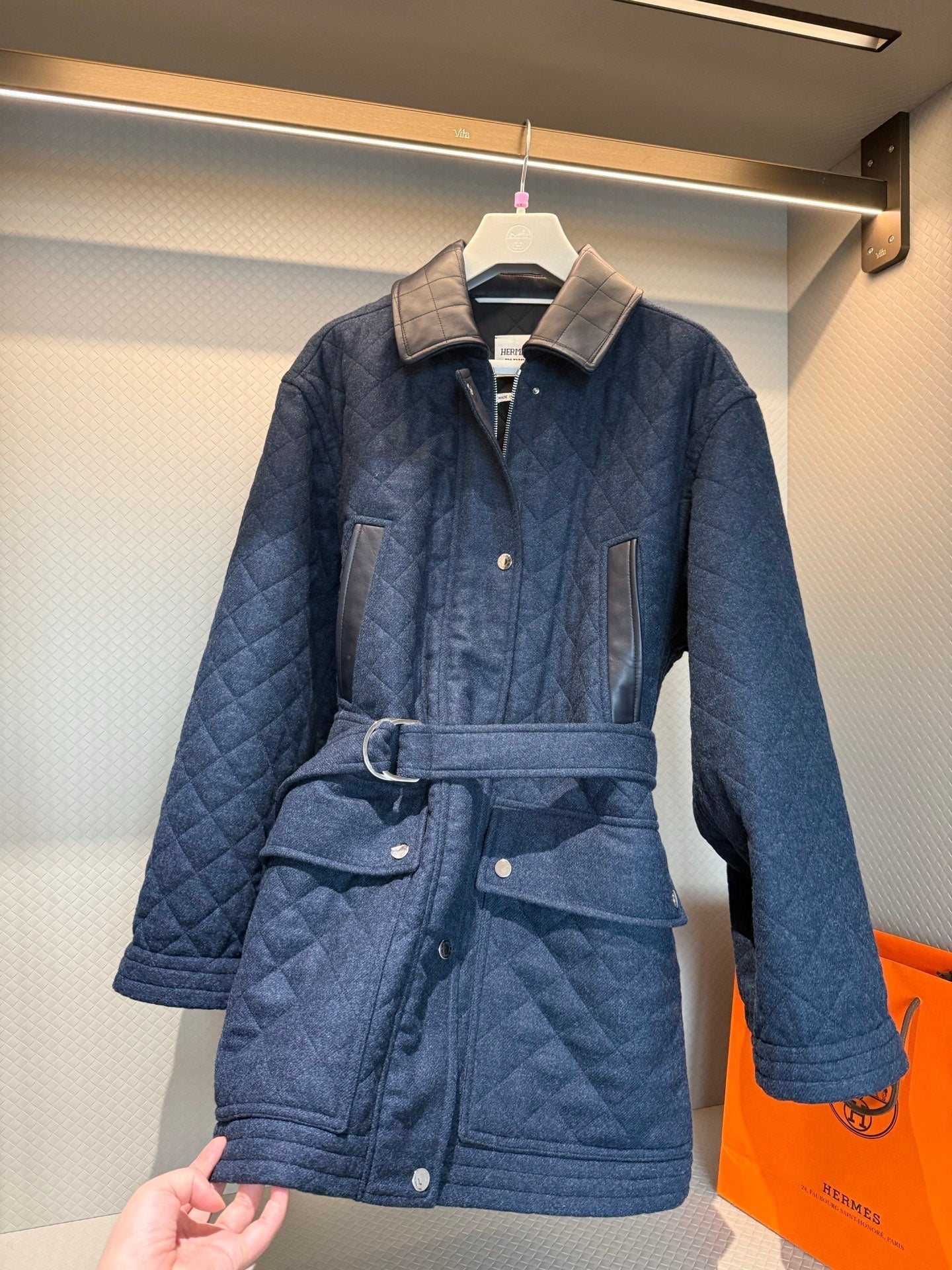 HERMES 25S QUILTED COTTON JACKET 376
