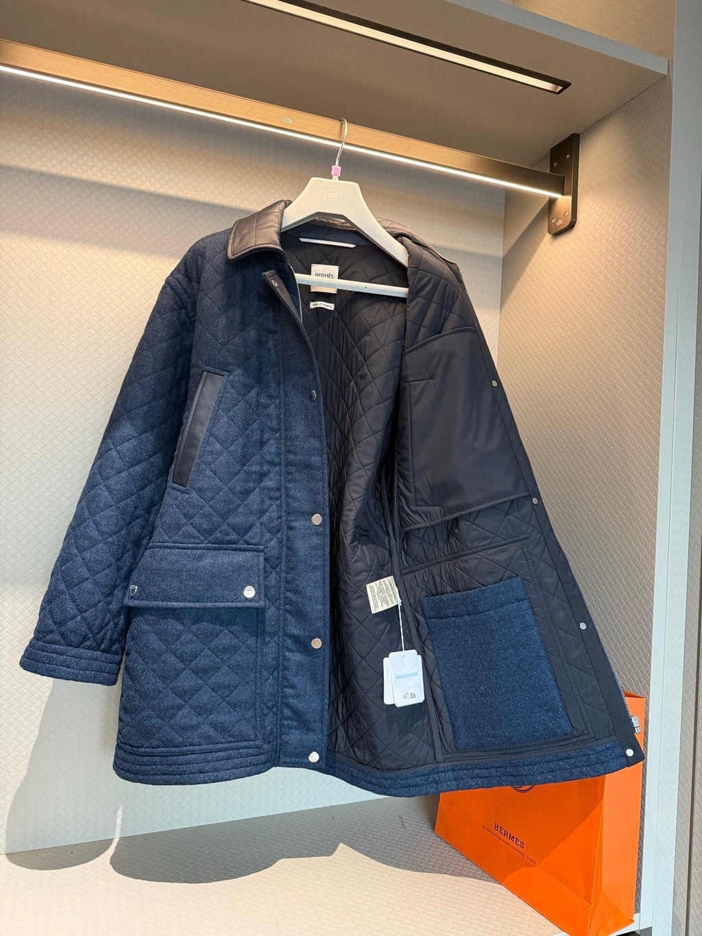 HERMES 25S QUILTED COTTON JACKET 376