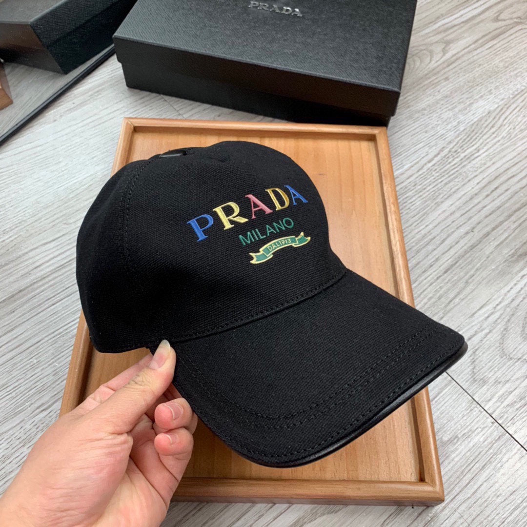 PRADA BASEBALL HAT IN BLACK FABRIC 269983