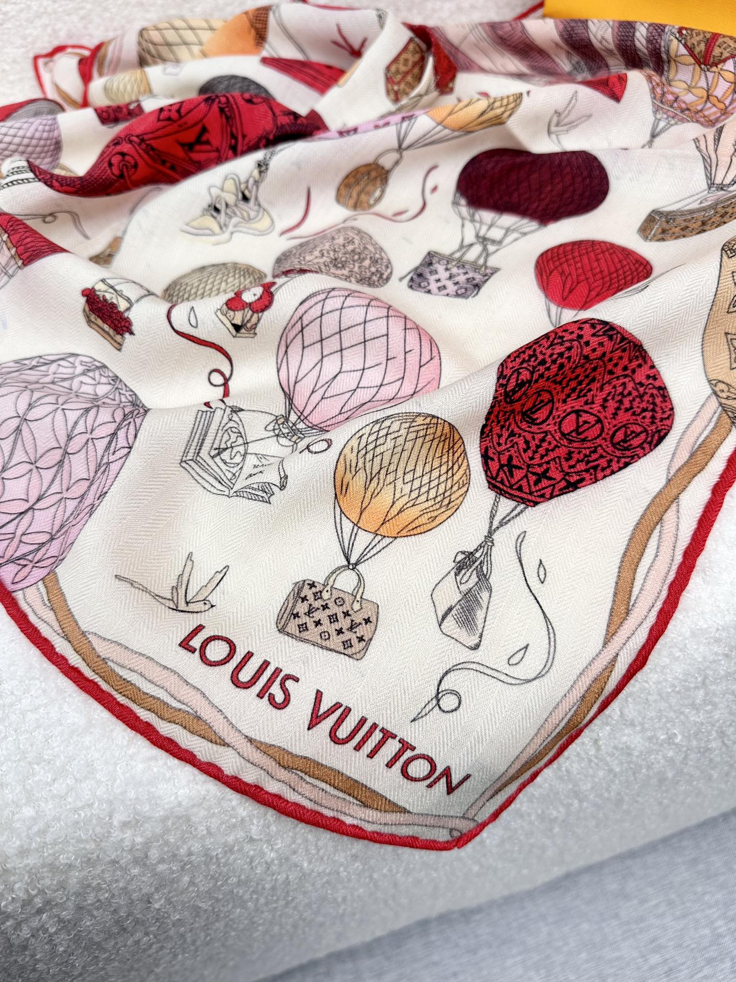 LOUIS VUITTON UP AND AWAY 70 CM SQUARE SILK SCARF COLORFUL 399801