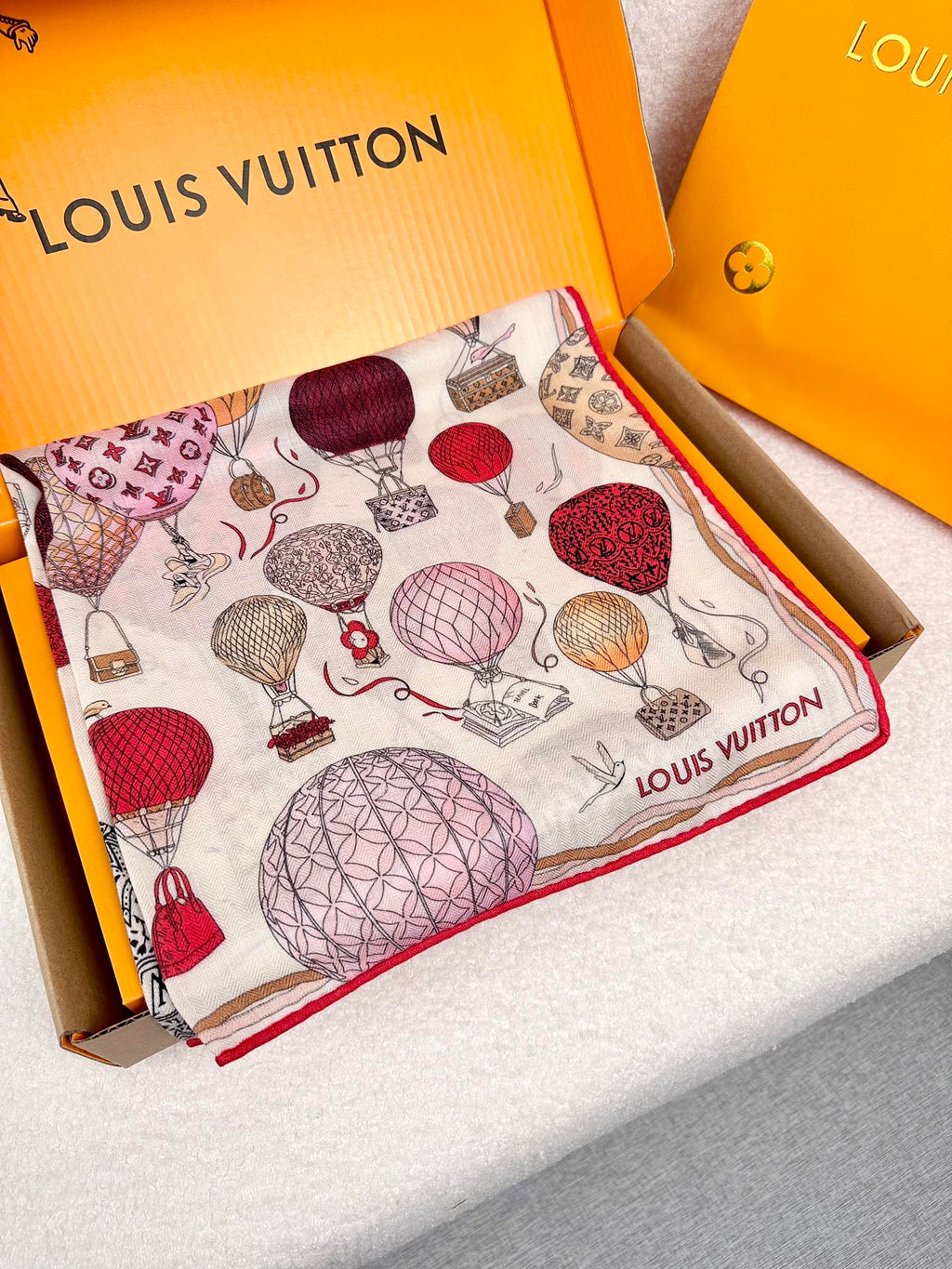 LOUIS VUITTON UP AND AWAY 70 CM SQUARE SILK SCARF COLORFUL 399801